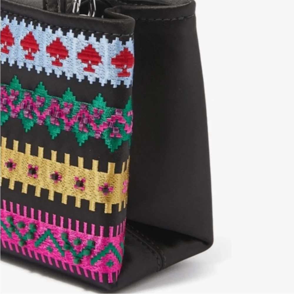 Kate Spade Multicolor Fairisle Carnival mini tote
